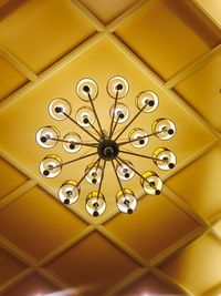 Low angle view of chandelier