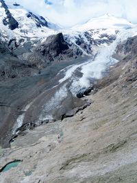 Scenic view of snowcapped grossglockner mountains during sunny day