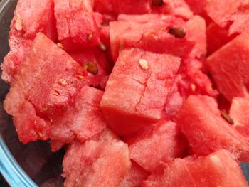 Full frame shot of chopped strawberries