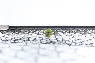 Close-up of computer keyboard against white background