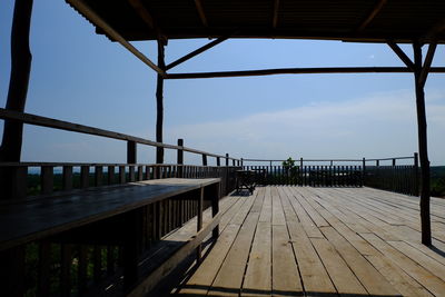 Footbridge against sky