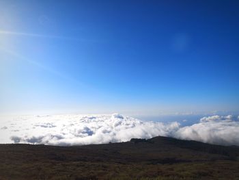 Scenic view of clouds against sky from a mountain top