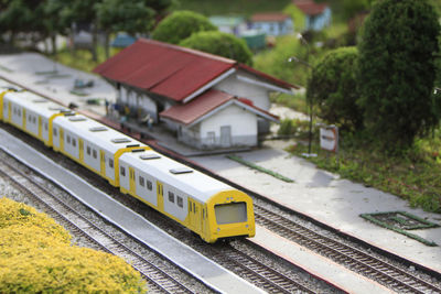 Train on railroad station platform