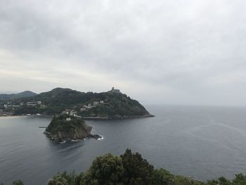 Scenic view of bay against sky