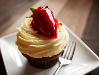 Close-up of cake in plate