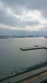 View of sea against cloudy sky