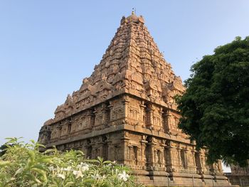 Low angle view of historical building against clear sky