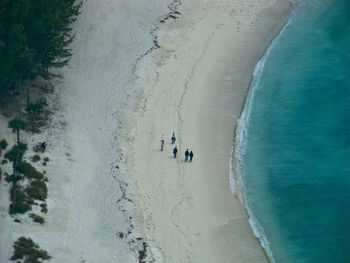 Aerial view of people on beach