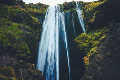 Scenic view of waterfall