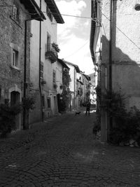 Narrow alley amidst buildings in town