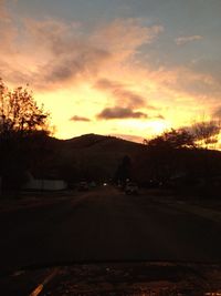 View of road at sunset