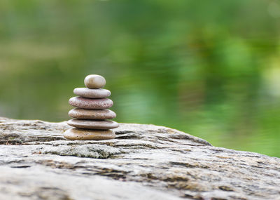 Stack of stones on rock