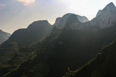 Panoramic view of mountains against sky