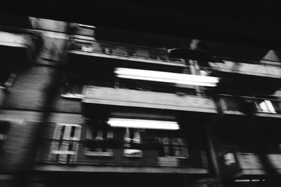 View of illuminated building