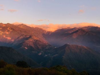 Scenic view of mountains against sky