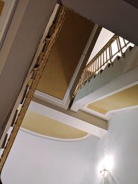 Low angle view of spiral staircase against building
