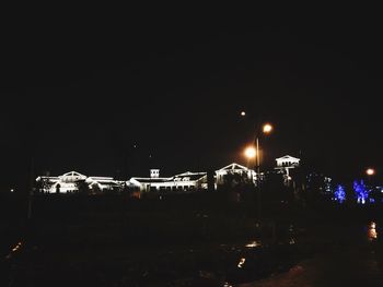 Illuminated building at night