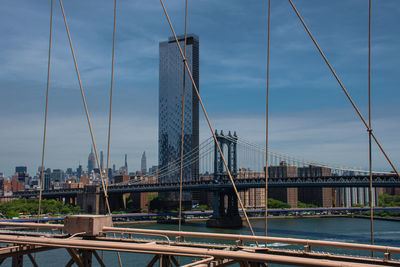 Low angle view of bridge against sky