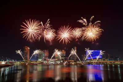 Fireworks above galleria mall for 50th golden jubilee uae national day celebration in abu dhabi