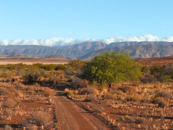 Scenic view of desert against sky