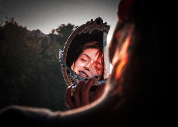 Close-up of man looking at camera