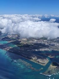 Aerial view of sea against sky
