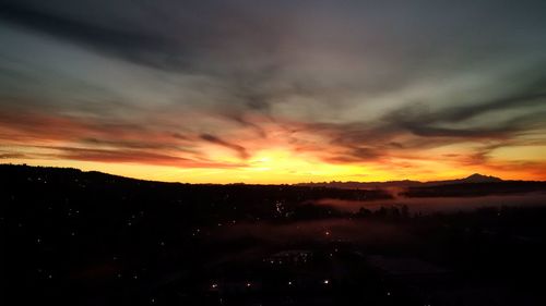 Scenic view of landscape against sky during sunset