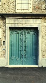 Close-up of closed door of house