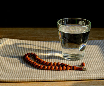 Close-up of drink in glass on table