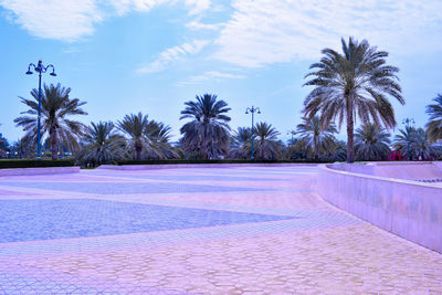 Scenic view of swimming pool against sky