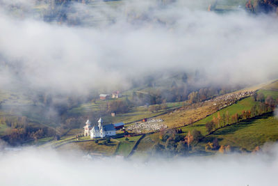 High angle view of land