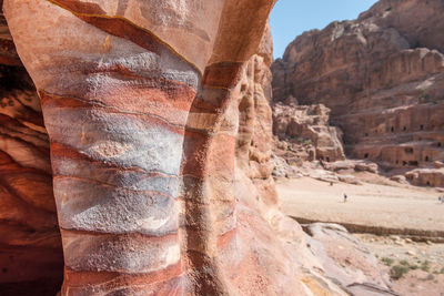 View of rock formation against sky