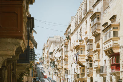 Low angle view of buildings in city