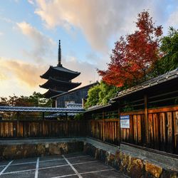 View of temple against cloudy sky