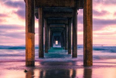 View of pier on sea