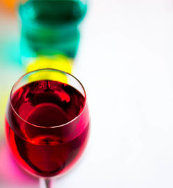 Close-up of red wine glass