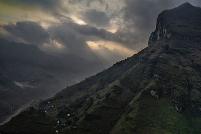 Scenic view of mountains against sky