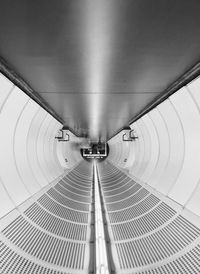 Low angle view of escalator in building