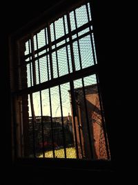 View of building through window