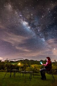 Man sitting at night