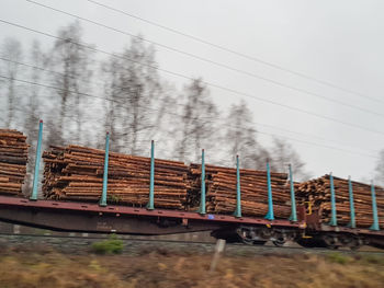 Low angle view of train against sky