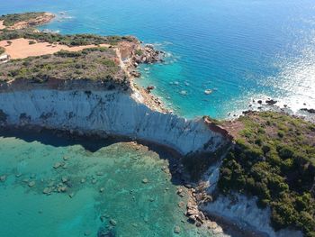 High angle view of beach