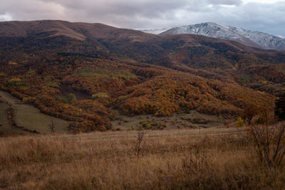 Scenic view of mountains against sky