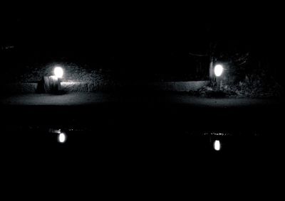 Illuminated street light at night