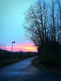 View of road at sunset