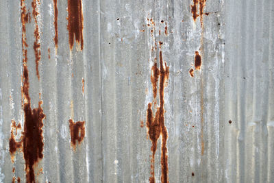 Full frame shot of rusty metal on wall