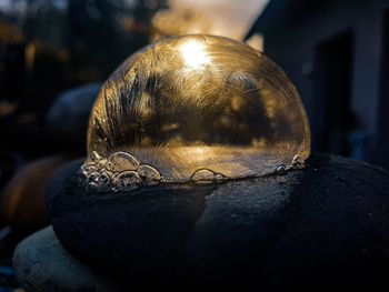 Close-up of illuminated glass