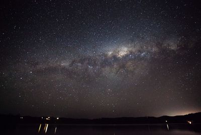 Low angle view of star field against star field
