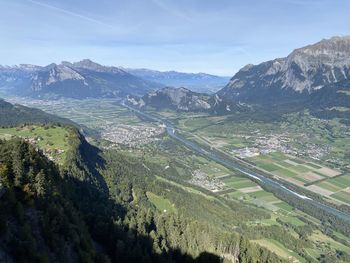 High angle view of landscape against sky