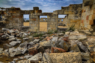 View of old ruins against sky